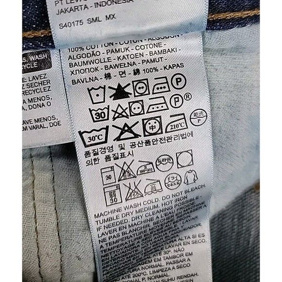 Levis 501 Jeans Mens 36x31 Button Fly Straight Cotton Dark Blue Mid Distressed - Picture 12 of 16